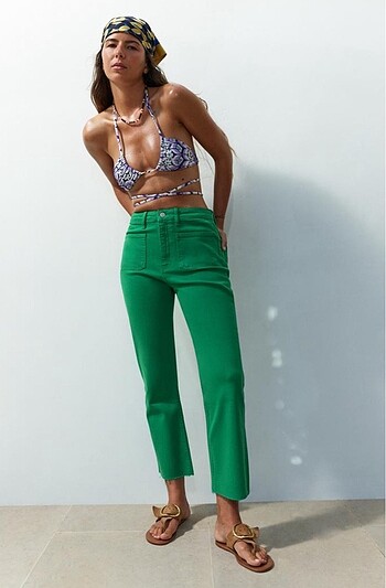 Zara crop flare jean