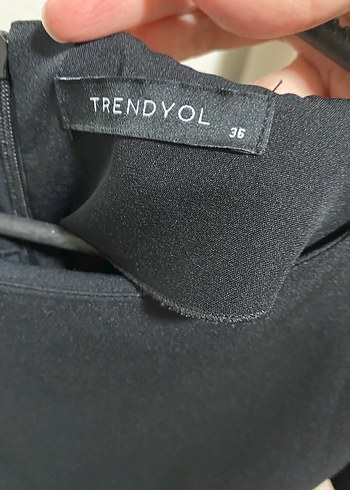 Siyah Midi Kadın Elbise, Kısa Kollu, Fırfırlı - Görsel 3