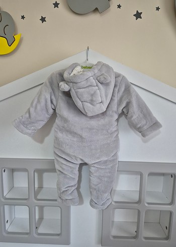 Gri Bebek Erkek Düğmeli Tulumu - Görsel 2