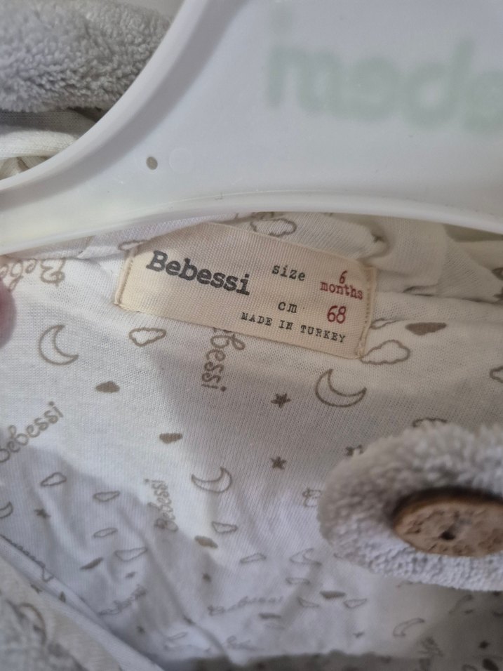 Gri Bebek Erkek Düğmeli Tulumu - Görsel 3