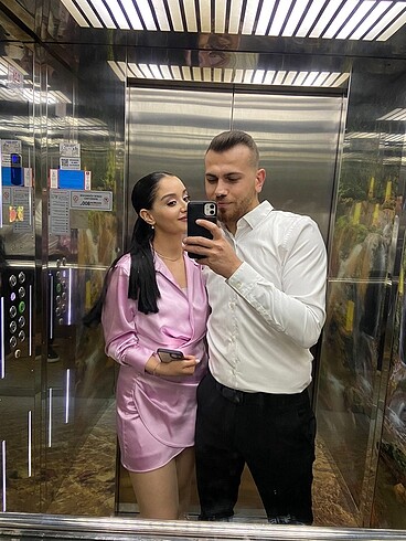xs Beden Zara saten elbise