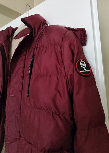 Bordo Erkek Çocuk Düğmeli Kaban - Görsel 3