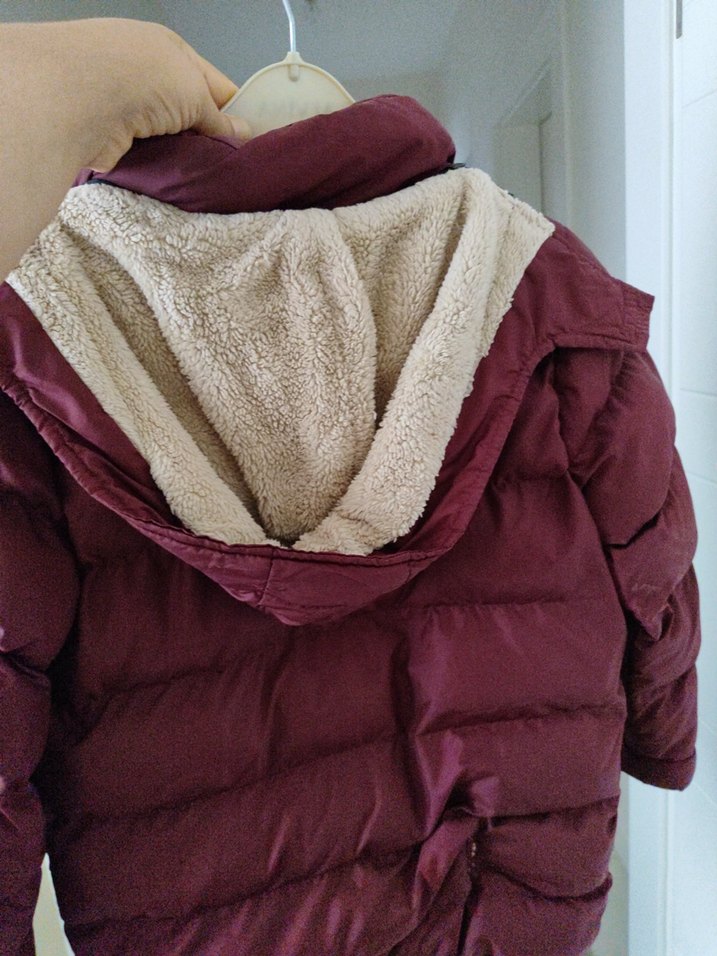 Bordo Erkek Çocuk Düğmeli Kaban - Görsel 4