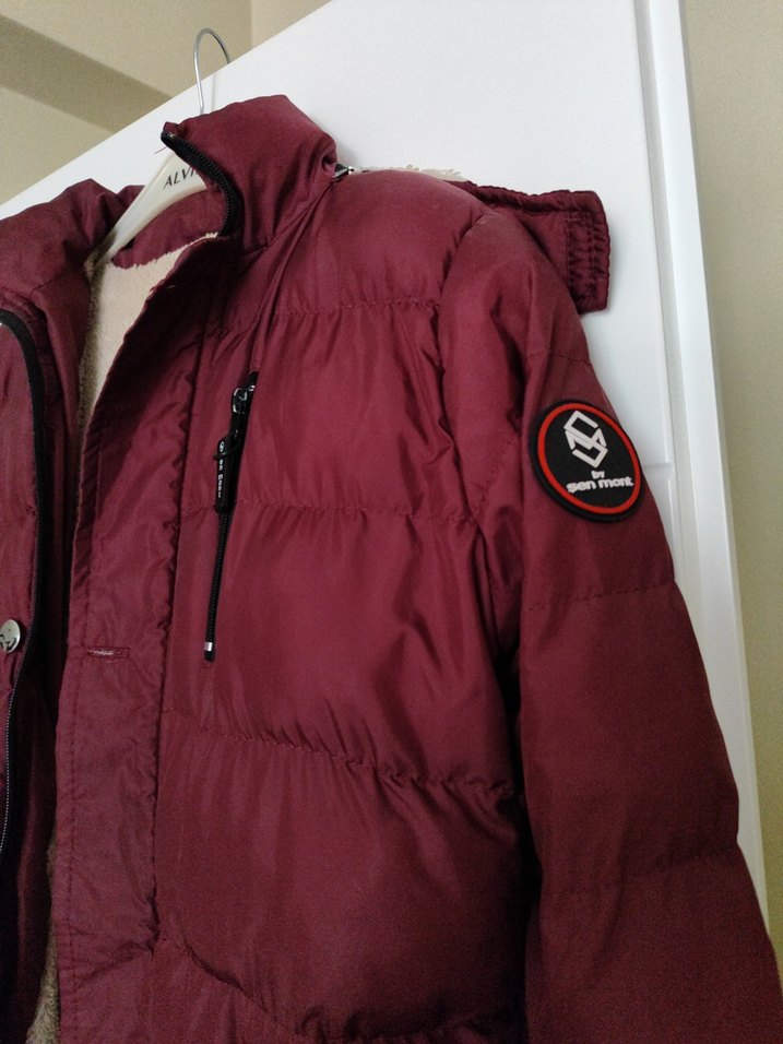 Bordo Erkek Çocuk Düğmeli Kaban - Görsel 3