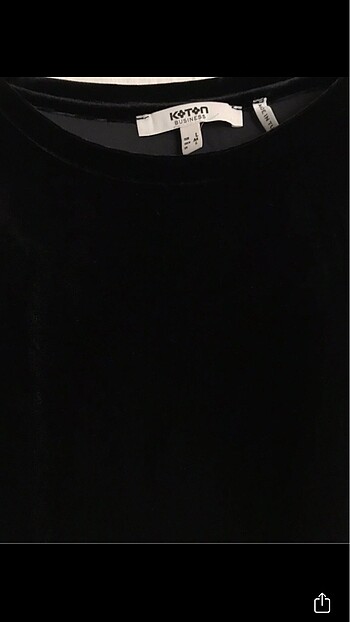 l Beden siyah Renk Koton Kadife Pullu T-shirt