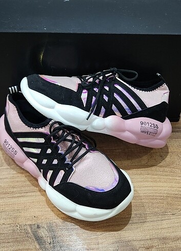 Nike pembe parıltılı tarz bayan spor ayakkabı