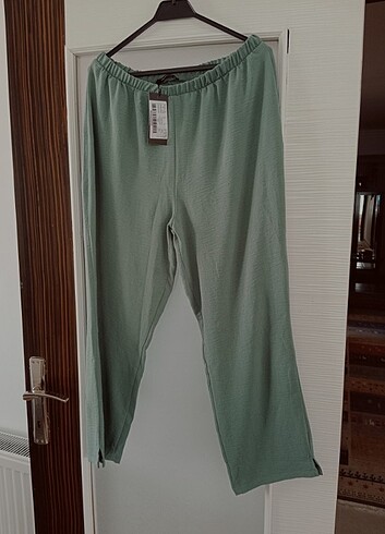 42 Beden yeşil Renk Yeşil muslin pantolon