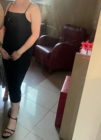 zara askılı streç elbise