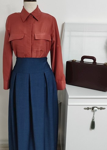 Mavi uzun etek - Görsel 8