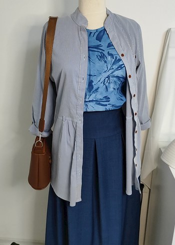 Mavi uzun etek - Görsel 11