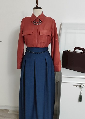 Mavi uzun etek - Görsel 7