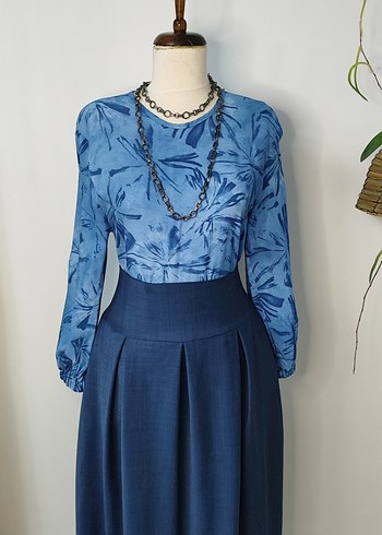 Mavi uzun etek - Görsel 12