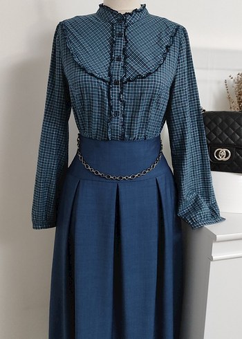 Mavi uzun etek - Görsel 6