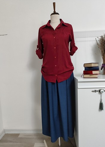 Mavi uzun etek - Görsel 9