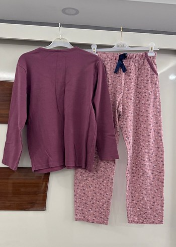 m Beden Mor Desenli Pamuklu Kadın Pijama Takımı