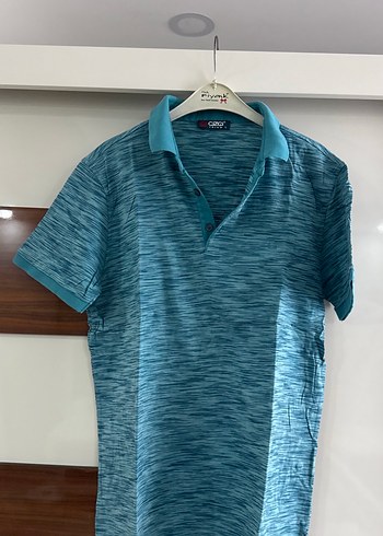 Mavi Düğmeli Kısa Kollu Polo Tişört