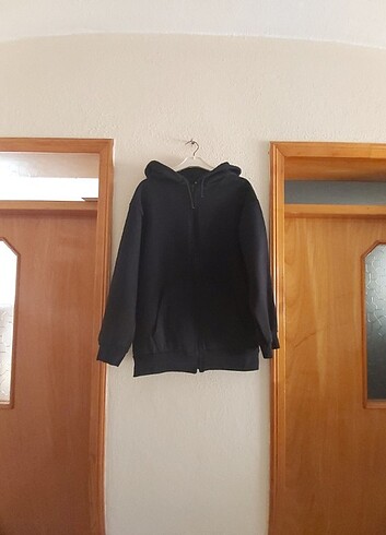Siyah fermuarlı sweatshirt 