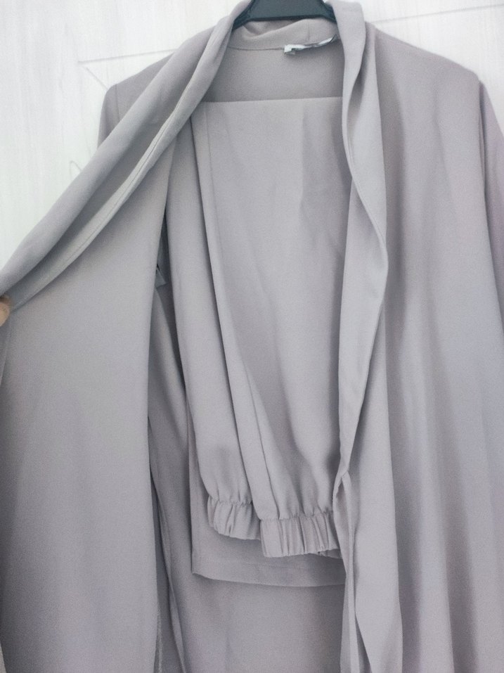 Gri Mini Uzun Kollu Kadın alt üst ceket takım - Görsel 3