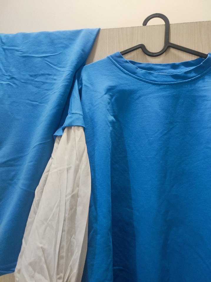 mavi gömlek detaylı alt üst takım - Görsel 2