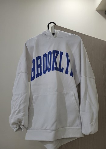 Brooklyn Baskılı Beyaz Kadın Sweatshirt