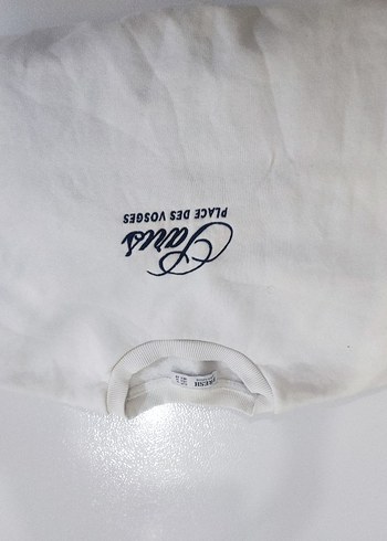 Düğmeli Pamuklu Beyaz Sweatshirt - Görsel 3