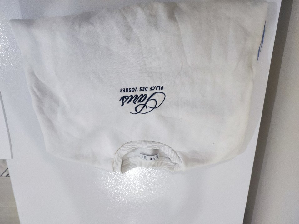 Düğmeli Pamuklu Beyaz Sweatshirt - Görsel 3