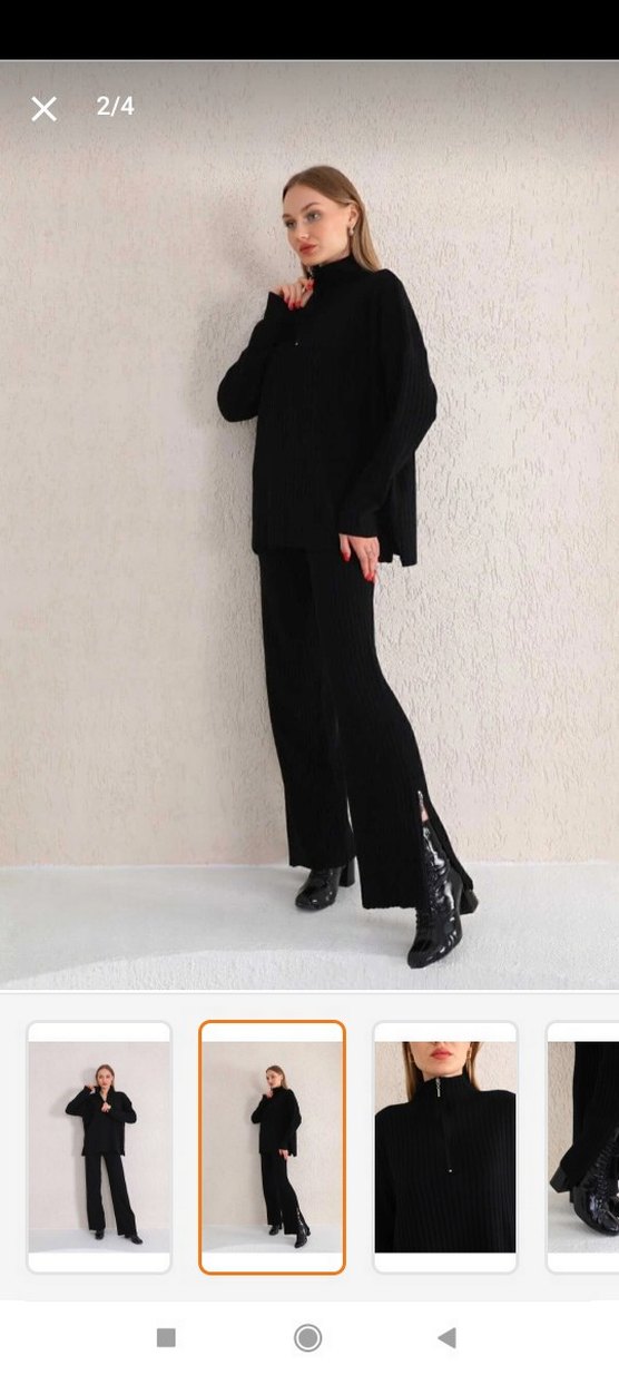 Siyah Regular Fit Midi Kadın Takım - Görsel 2