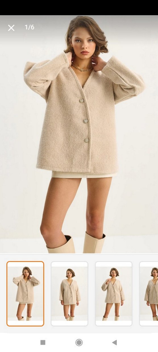 düğmeli kaşe hırka - Görsel 2