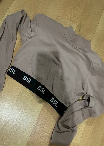 36 Beden Pembe Uzun Kollu Crop Top BSL