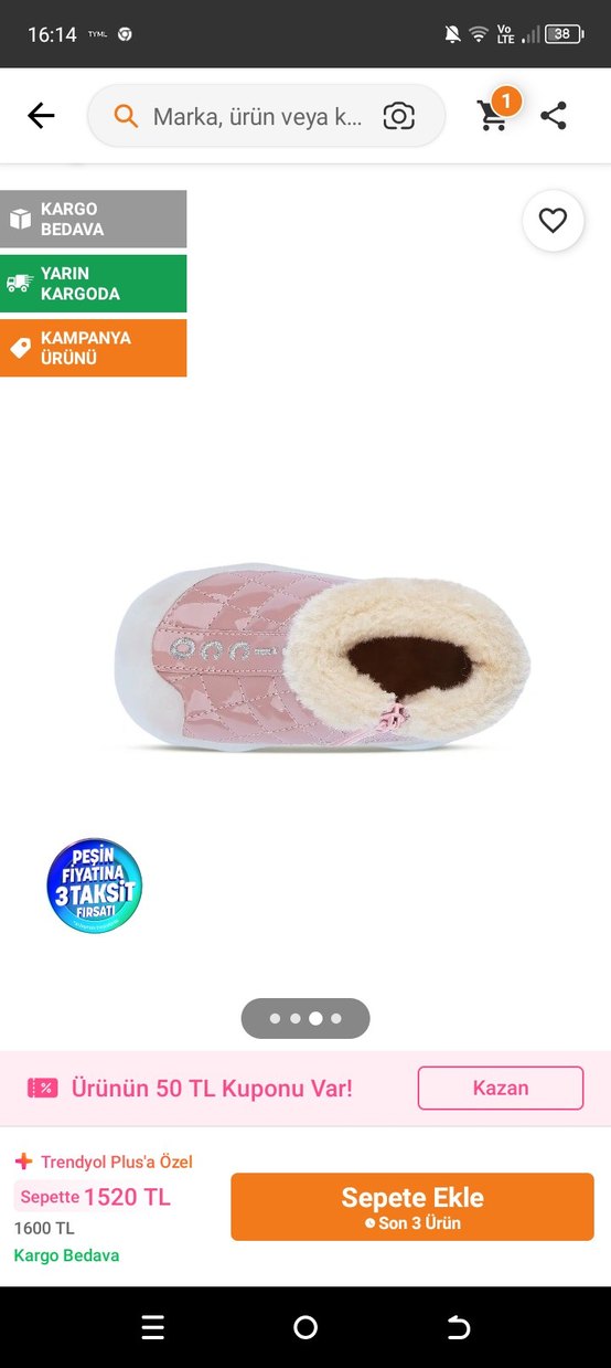 Pembe Kürklü Kız Çizmesi Vicco İlk adım ayakkabısı bot - Görsel 3