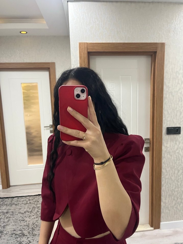 Bordo Kadın Normal Boy Takım - Görsel 4