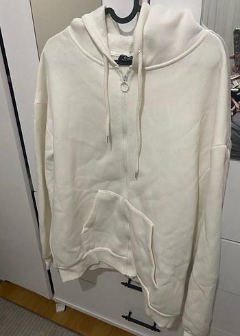 Beyaz oversize hırka ceket