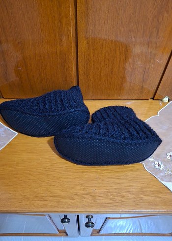 Erkek Örgü Siyah Ev Botu - Görsel 4