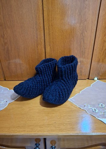 Erkek Örgü Siyah Ev Botu - Görsel 3