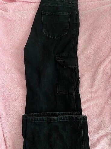 Bershka kargo cep siyah pantolon