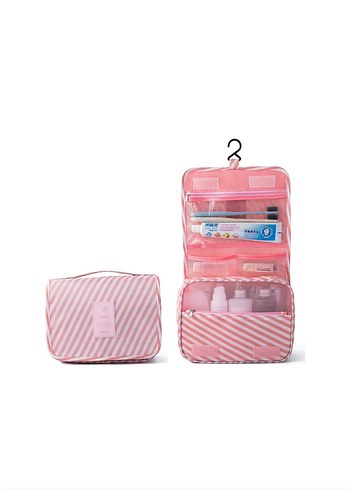 Fermuarlı Pembe Pastel Makyaj Çantası