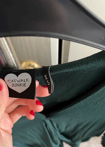 Kadın Yeşil Bohem Midi V Yaka Tulum - Görsel 4