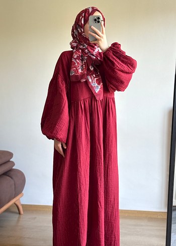 Diğer Bordo Bohem Salaş Uzun Elbise