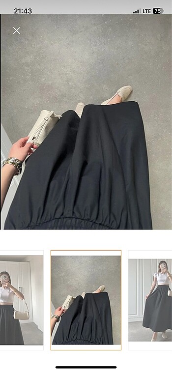 universal Beden siyah Renk İki cepli poplin kumaş beli lastikli 90 cm uzunluğu uzun etek