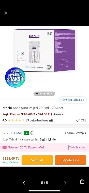 Mochi Süt / Mama Saklama Poşeti - Görsel 5
