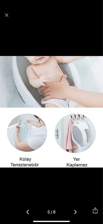 Bebek Küvet Seti / Katlanabilir 5 Parça - Görsel 5