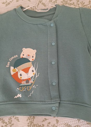 Fisher-Price yeşil Düğmeli Hamile Hırka - Görsel 2