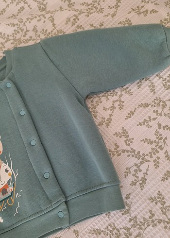 Fisher-Price yeşil Düğmeli Hamile Hırka - Görsel 3