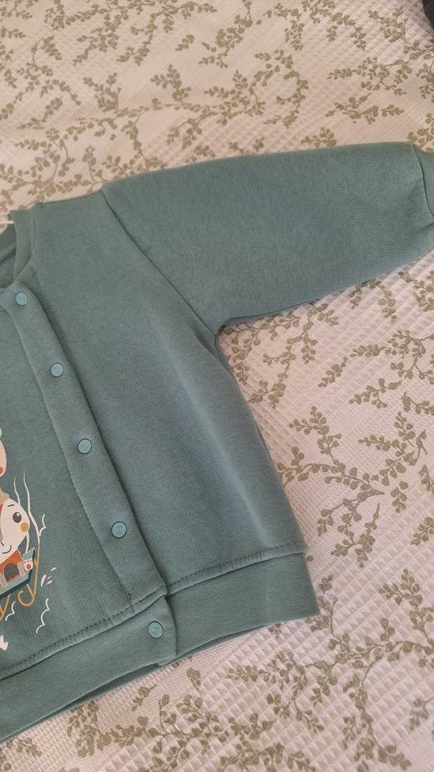 Fisher-Price yeşil Düğmeli Hamile Hırka - Görsel 3