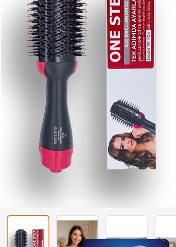 Pembe Saç Şekillendirici Fırça - Görsel 3