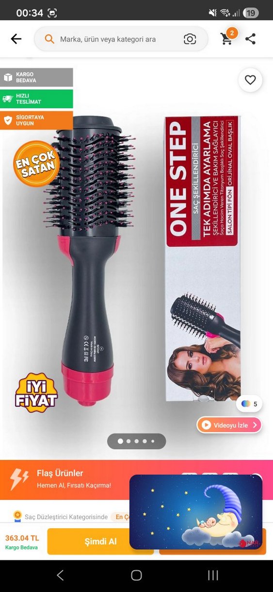 Pembe Saç Şekillendirici Fırça - Görsel 5