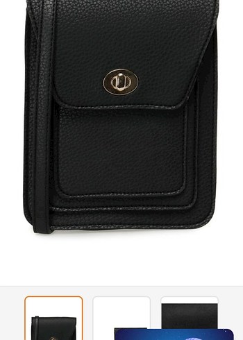 Siyah Deri Kadın Bel Çantası - Görsel 2