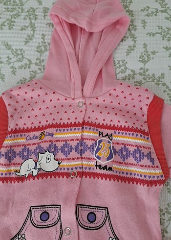 Renkli Nakışlı Pembe Kız Bebek Takımı - Görsel 3