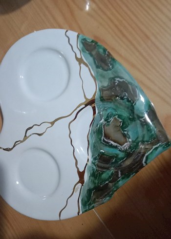 Beyaz ve gri desenli seramik fincan seti, özel tasarım, sıfır - Görsel 3