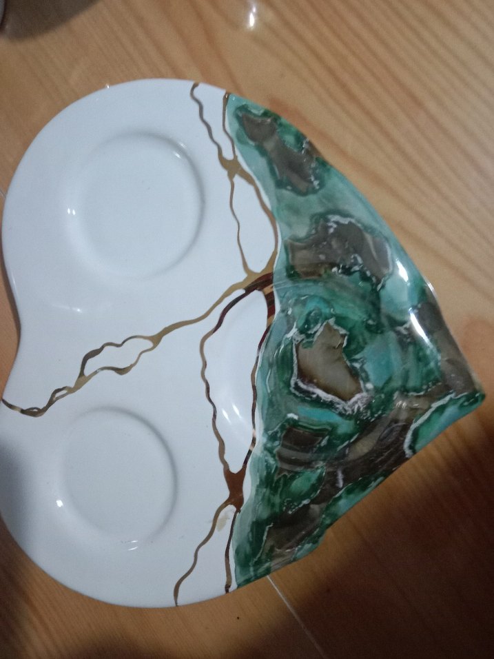 Beyaz ve gri desenli seramik fincan seti, özel tasarım, sıfır - Görsel 3